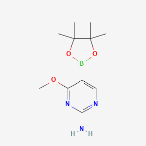 molecular formula C11H18BN3O3 B1532768 4-Methoxy-5-(4,4,5,5-tetramethyl-1,3,2-dioxaborolan-2-yl)pyrimidin-2-amine CAS No. 944401-63-2