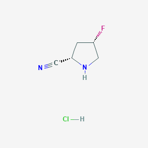 molecular formula C5H8ClFN2 B1532771 (2S,4S)-4-Fluoropyrrolidine-2-carbonitrile Hydrochloride CAS No. 426844-77-1