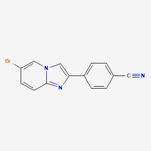molecular formula C14H8BrN3 B1532773 4-(6-Bromoimidazo[1,2-a]pyridin-2-yl)benzonitrile CAS No. 864941-90-2