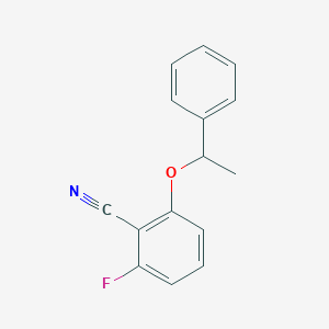 molecular formula C15H12FNO B1532788 2-Fluoro-6-(1-phenylethoxy)benzonitrile CAS No. 872180-50-2