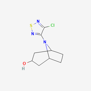 molecular formula C9H12ClN3OS B1532827 8-(4-Chloro-1,2,5-thiadiazol-3-yl)-8-azabicyclo[3.2.1]octan-3-ol CAS No. 1339901-21-1