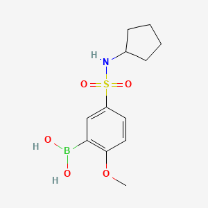 molecular formula C12H18BNO5S B1532828 (5-(N-cyclopentylsulfamoyl)-2-methoxyphenyl)boronic acid CAS No. 1704095-44-2