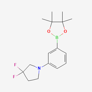 molecular formula C16H22BF2NO2 B1532830 3,3-Difluoro-1-(3-(4,4,5,5-tetramethyl-1,3,2-dioxaborolan-2-yl)phenyl)pyrrolidine CAS No. 1638604-77-9