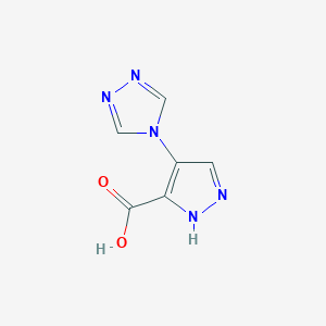molecular formula C6H5N5O2 B1532834 4-(4H-1,2,4-Triazol-4-YL)-1H-pyrazole-3-carboxylic acid CAS No. 1177297-30-1