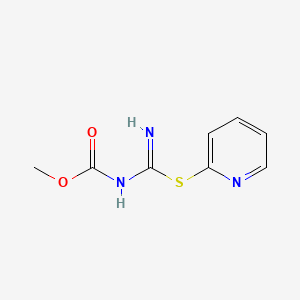 molecular formula C8H9N3O2S B15328447 methyl N-[(pyridin-2-ylsulfanyl)methanimidoyl]carbamate 