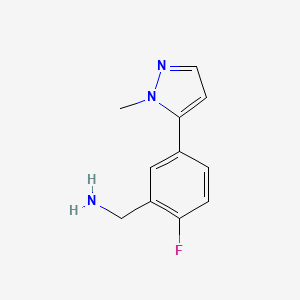 (2-fluoro-5-(1-methyl-1H-pyrazol-5-yl)phenyl)methanamine