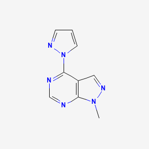 molecular formula C9H8N6 B1532857 1-{1-甲基-1H-吡唑并[3,4-d]嘧啶-4-基}-1H-吡唑 CAS No. 1328896-60-1