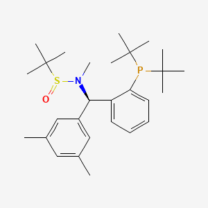 (R)-N-((R)-(2-(Di-tert-butylphosphanyl)phenyl)(3,5-dimethylphenyl)methyl)-N,2-dimethylpropane-2-sulfinamide