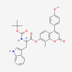 [4-(4-methoxyphenyl)-8-methyl-2-oxochromen-7-yl] 3-(1H-indol-3-yl)-2-[(2-methylpropan-2-yl)oxycarbonylamino]propanoate