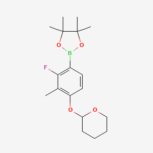 molecular formula C18H26BFO4 B1532861 2-Fluoro-3-methyl-4-(2-tetrahydropyranyloxy)benzeneboronic acid pinacol ester CAS No. 1312478-93-5