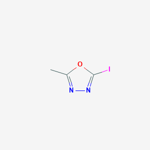 molecular formula C3H3IN2O B1532876 2-Iodo-5-methyl-1,3,4-oxadiazole CAS No. 1592334-67-2
