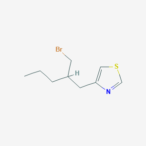 molecular formula C9H14BrNS B15328933 4-(2-(Bromomethyl)pentyl)thiazole 