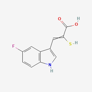 molecular formula C11H8FNO2S B15328950 (Z)-3-(5-fluoro-1H-indol-3-yl)-2-sulfanylprop-2-enoic acid 