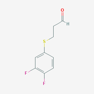 molecular formula C9H8F2OS B15328990 3-((3,4-Difluorophenyl)thio)propanal 