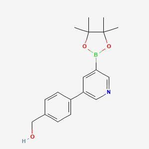 (4-(5-(4,4,5,5-Tetramethyl-1,3,2-dioxaborolan-2-yl)pyridin-3-yl)phenyl)methanol