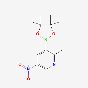 molecular formula C12H17BN2O4 B1532901 2-Methyl-5-nitro-3-(tetramethyl-1,3,2-dioxaborolan-2-yl)pyridine CAS No. 1008138-66-6