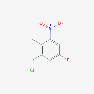 molecular formula C8H7ClFNO2 B15329012 1-(Chloromethyl)-5-fluoro-2-methyl-3-nitrobenzene 