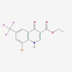 molecular formula C13H9BrF3NO3 B1532904 Ethyl 8-bromo-4-hydroxy-6-(trifluoromethyl)quinoline-3-carboxylate CAS No. 1065094-22-5