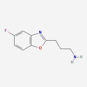 molecular formula C10H11FN2O B15329057 3-(5-Fluorobenzo[d]oxazol-2-yl)propan-1-amine 