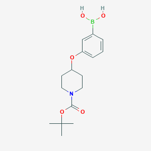 molecular formula C16H24BNO5 B1532915 3-(N-BOC-Piperidin-4-yloxy)phenylboronic acid CAS No. 1224449-32-4