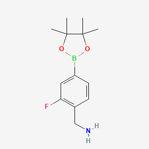 (2-Fluoro-4-(4,4,5,5-tetramethyl-1,3,2-dioxaborolan-2-YL)phenyl)methanamine