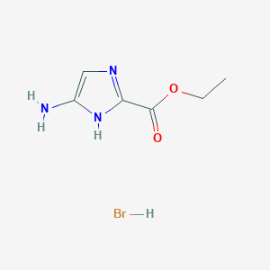 molecular formula C6H10BrN3O2 B15329199 Ethyl 4-amino-1H-imidazole-2-carboxylate hydrobromide 