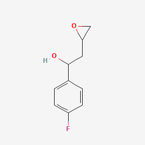 molecular formula C10H11FO2 B15329236 1-(4-Fluorophenyl)-2-(oxiran-2-yl)ethan-1-ol 