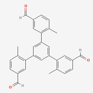 molecular formula C30H24O3 B15329242 3-[3,5-bis(5-formyl-2-methylphenyl)phenyl]-4-methylbenzaldehyde 