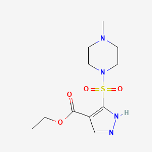 molecular formula C11H18N4O4S B1532940 ethyl 3-[(4-methylpiperazin-1-yl)sulfonyl]-1H-pyrazole-4-carboxylate CAS No. 1106908-85-3