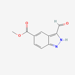 molecular formula C10H8N2O3 B1532952 Methyl 3-formyl-1H-indazole-5-carboxylate CAS No. 797804-50-3
