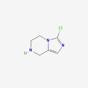 molecular formula C6H8ClN3 B15329532 3-Chloro-5,6,7,8-tetrahydroimidazo[1,5-a]pyrazine CAS No. 944905-09-3