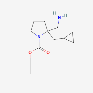 molecular formula C14H26N2O2 B15329798 (R)-[1-Boc-2-(cyclopropylmethyl)-2-pyrrolidinyl]methanamine 