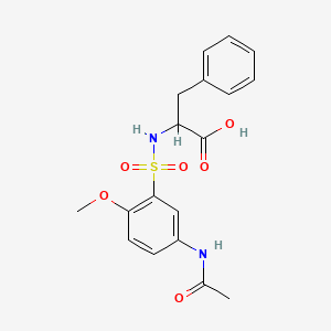 2-({[5-(Acetylamino)-2-methoxyphenyl]sulfonyl}amino)-3-phenylpropanoic acid