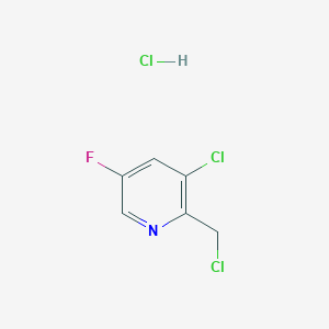 molecular formula C6H5Cl3FN B15329852 3-Chloro-2-(chloromethyl)-5-fluoropyridine hydrochloride 