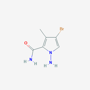 molecular formula C6H8BrN3O B15329936 1-Amino-4-bromo-3-methyl-1H-pyrrole-2-carboxamide 