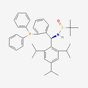 molecular formula C38H48NOPS B15329993 (R)-N-((S)-(2-(Diphenylphosphanyl)phenyl)(2,4,6-triisopropylphenyl)methyl)-2-methylpropane-2-sulfinamide 