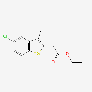 molecular formula C13H13ClO2S B15331571 Ethyl 2-(5-chloro-3-methylbenzo[b]thiophen-2-yl)acetate 