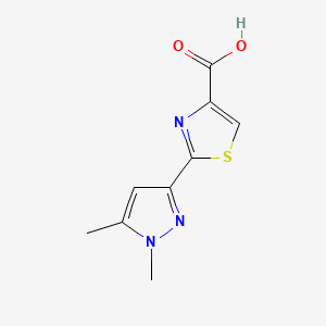 molecular formula C9H9N3O2S B15331618 2-(1,5-Dimethyl-3-pyrazolyl)thiazole-4-carboxylic Acid 