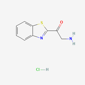 molecular formula C9H9ClN2OS B15332239 2-Amino-1-(2-benzothiazolyl)ethanone Hydrochloride 