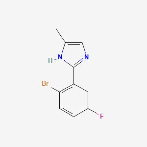 molecular formula C10H8BrFN2 B15332318 2-(2-Bromo-5-fluorophenyl)-5-methyl-1H-imidazole 