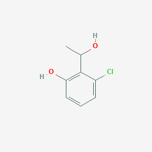 molecular formula C8H9ClO2 B15332331 3-Chloro-2-(1-hydroxyethyl)phenol 