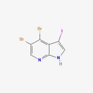 molecular formula C7H3Br2IN2 B15332337 4,5-Dibromo-3-iodo-1H-pyrrolo[2,3-b]pyridine 