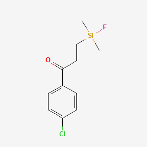 molecular formula C11H14ClFOSi B15332339 1-(4-Chlorophenyl)-3-(fluorodimethylsilyl)-1-propanone 