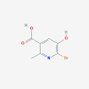 molecular formula C7H6BrNO3 B15332363 6-Bromo-5-hydroxy-2-methylnicotinic acid 