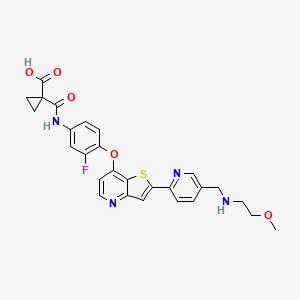 1-[[3-Fluoro-4-[[2-[5-[[(2-methoxyethyl)amino]methyl]pyridin-2-yl]thieno[3,2-b]pyridin-7-yl]oxy]phenyl]carbamoyl]cyclopropanecarboxylic Acid