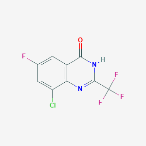 molecular formula C9H3ClF4N2O B15332370 8-Chloro-6-fluoro-2-(trifluoromethyl)quinazolin-4(3H)-one 