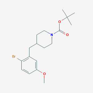 molecular formula C18H26BrNO3 B15332372 4-(2-Bromo-5-methoxybenzyl)-1-Boc-piperidine 