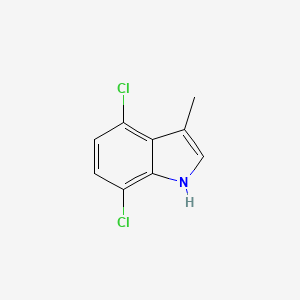 molecular formula C9H7Cl2N B15332401 4,7-Dichloro-3-methylindole 