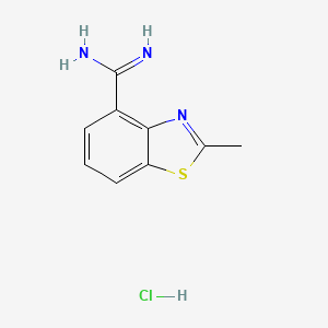 molecular formula C9H10ClN3S B15332414 2-Methylbenzo[d]thiazole-4-carboximidamide hydrochloride 