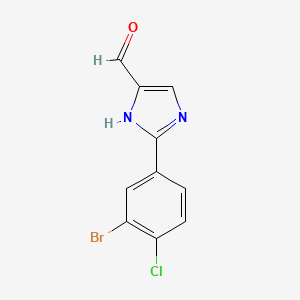 molecular formula C10H6BrClN2O B15332432 2-(3-Bromo-4-chlorophenyl)-1H-imidazole-5-carbaldehyde 